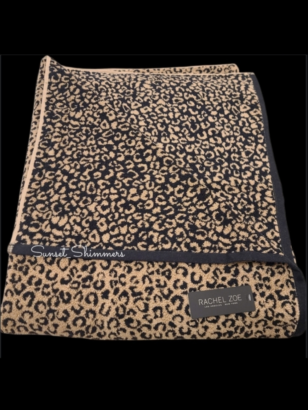 70" Rachel Zoe Leopard Cheetah Animal Print Pool Beach Towel Blanket Bath Sheet